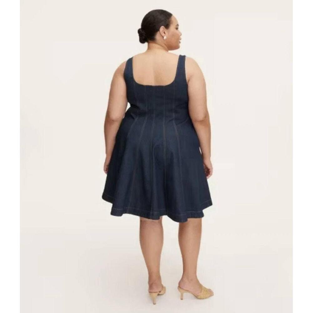 New Kate Spade, Target Women's Denim Seamed Mini Dress Dark Blue Size 8 Medium M - Picture 8 of 10